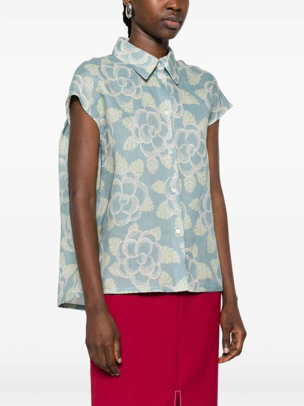  Marni Floral-pattern Shirt - Blue 