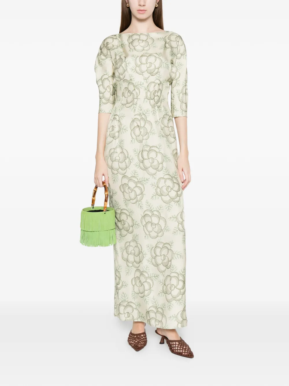 Marni Jurk met bloemenprint Beige