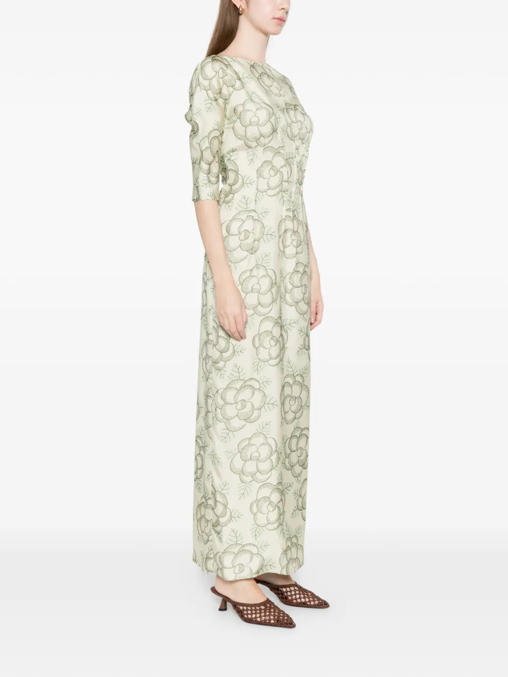 Marni Jurk met bloemenprint Beige