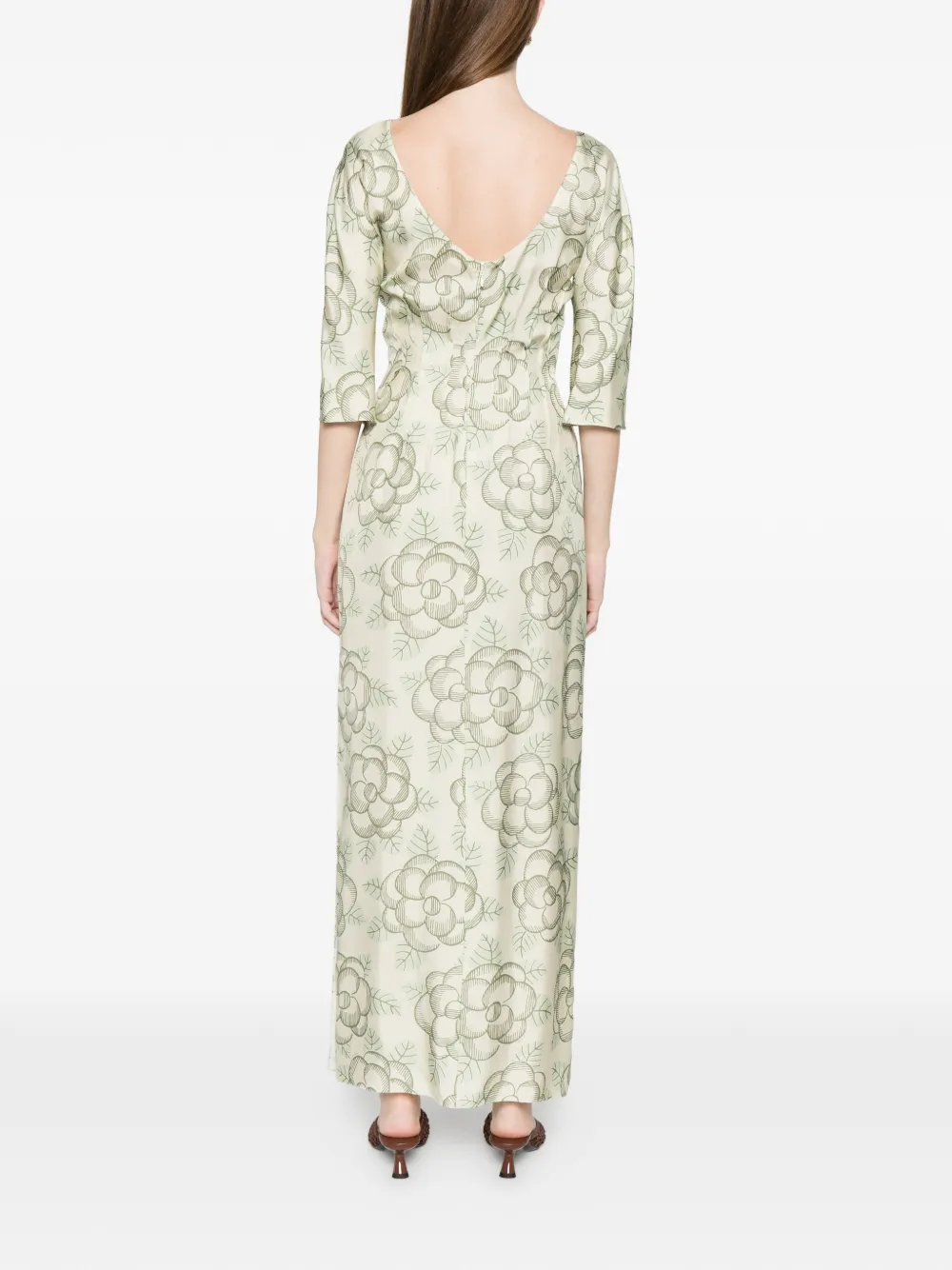 Marni Jurk met bloemenprint Beige