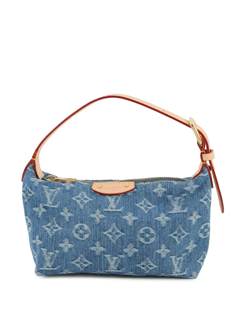 Louis Vuitton Pre-Owned Borsa a spalla Hills mini in denim con monogramma 2021-2025 - Blu