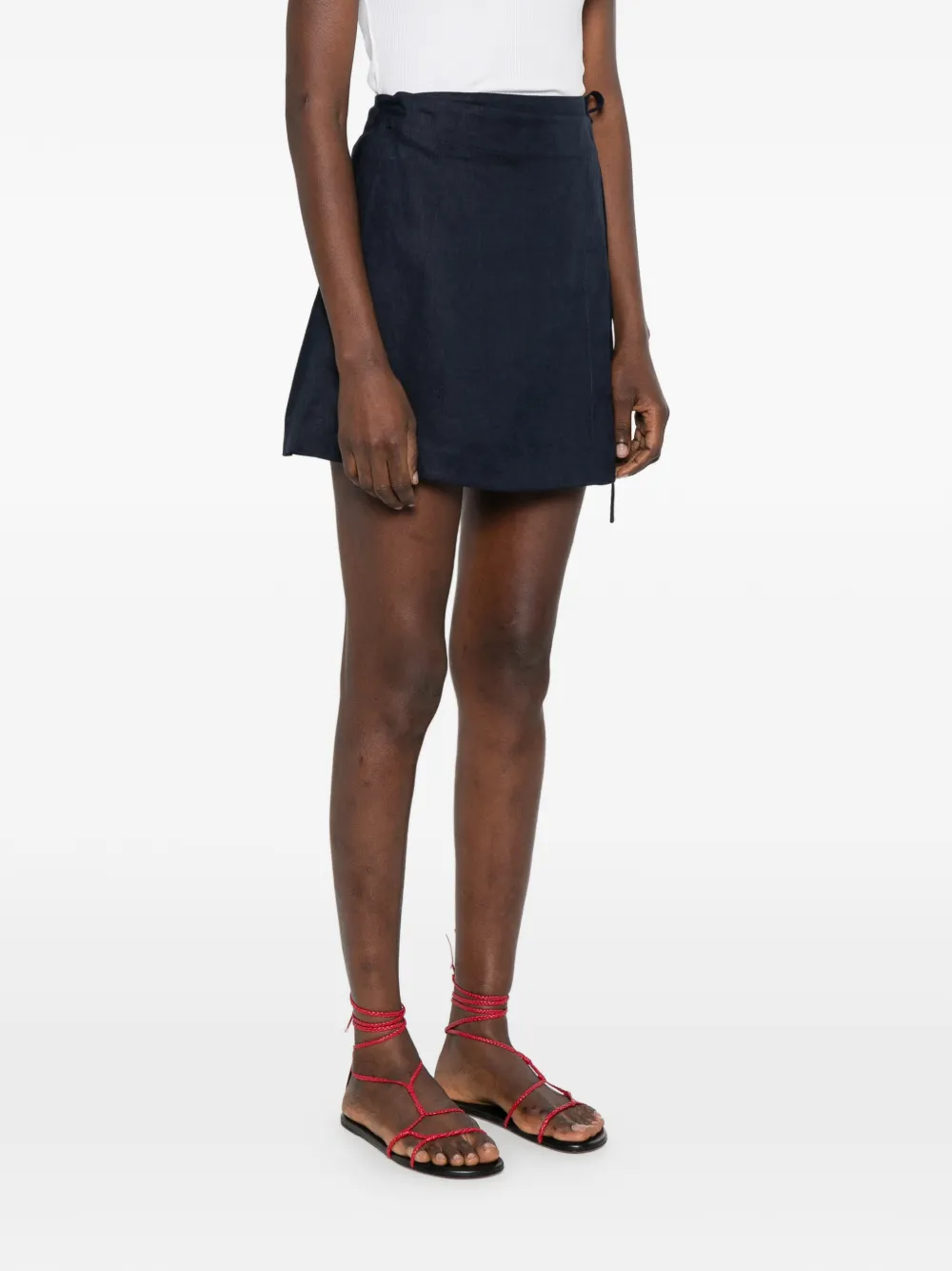  Bondi Born Tie Detail Mini Skirt - Blue 