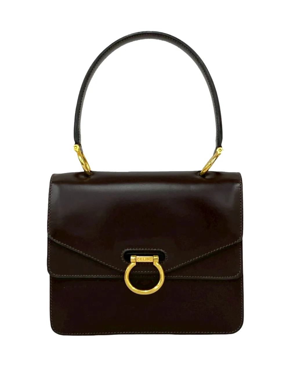 Celine Pre-Owned 2004 Leather Double Flap Top Handle Bag handbag - Marrone