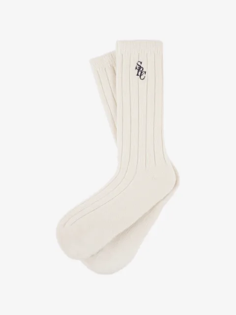 Sporty & Rich SRC embroidered ribbed socks