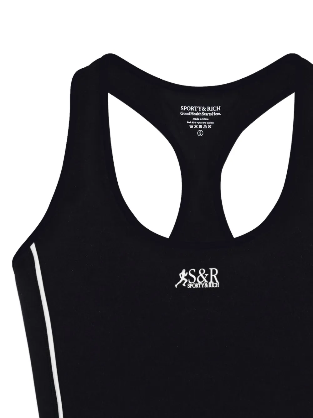 Sporty & Rich Tanktop met logoprint Zwart