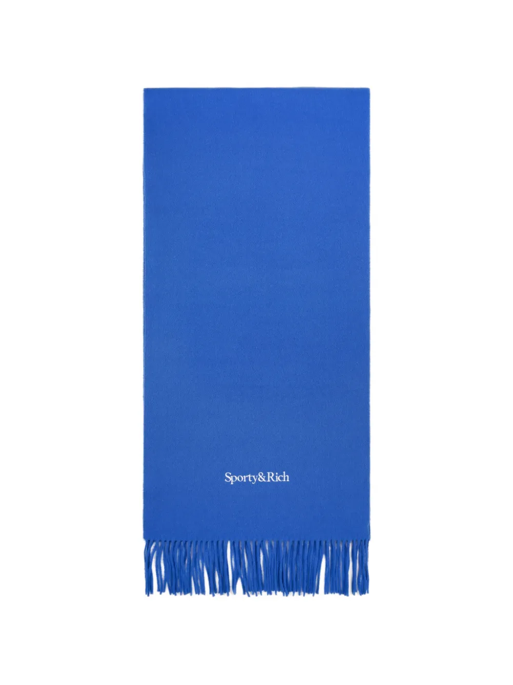 Sporty & Rich serif-logo fringe scarf - Blu