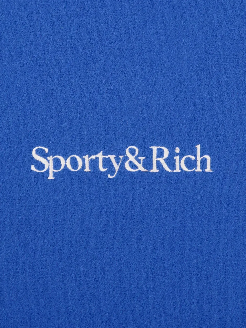 Sporty & Rich Sjaal met franje en logo Blauw