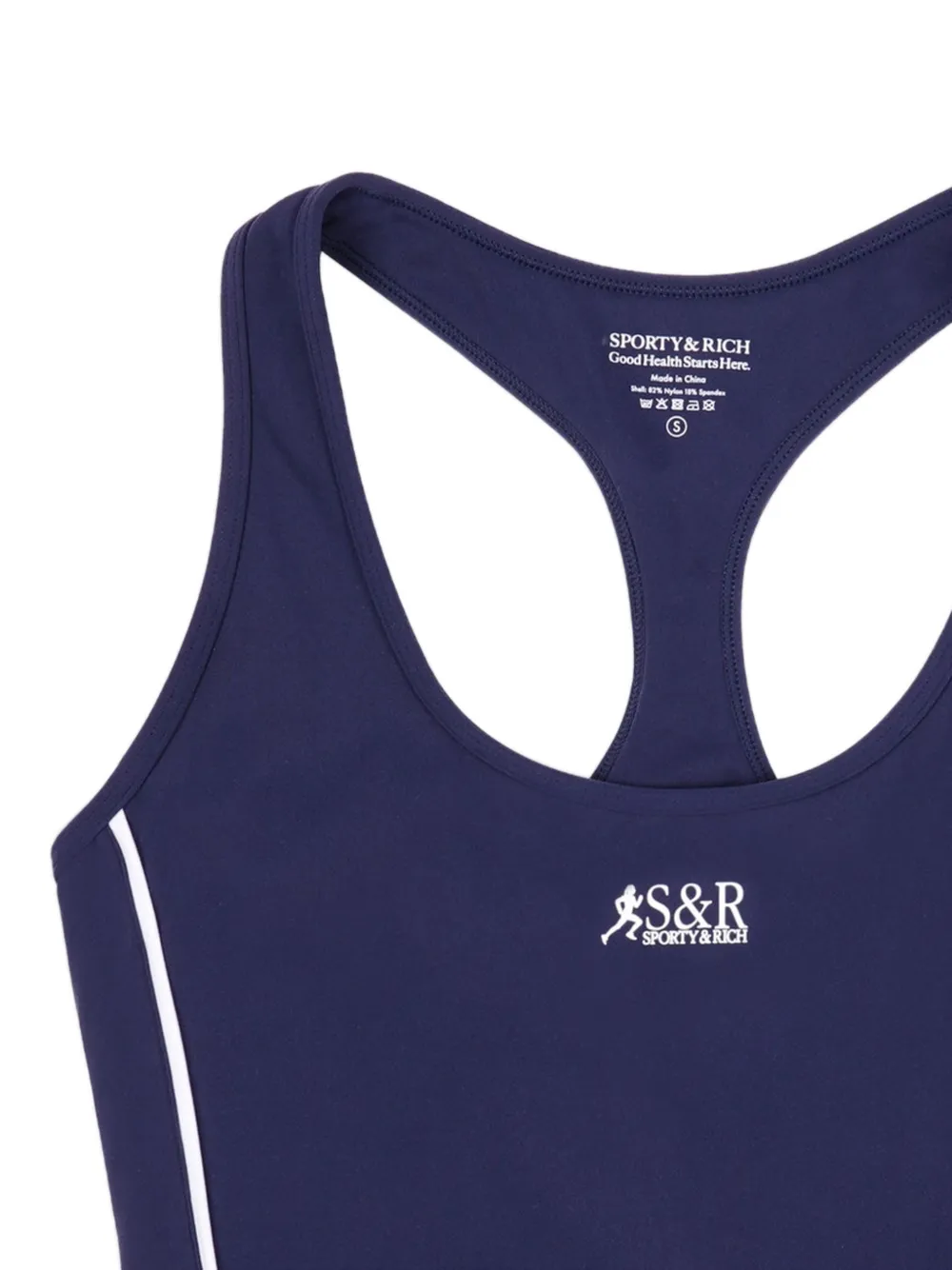 Sporty & Rich SR Runner Sports cropped tanktop Blauw