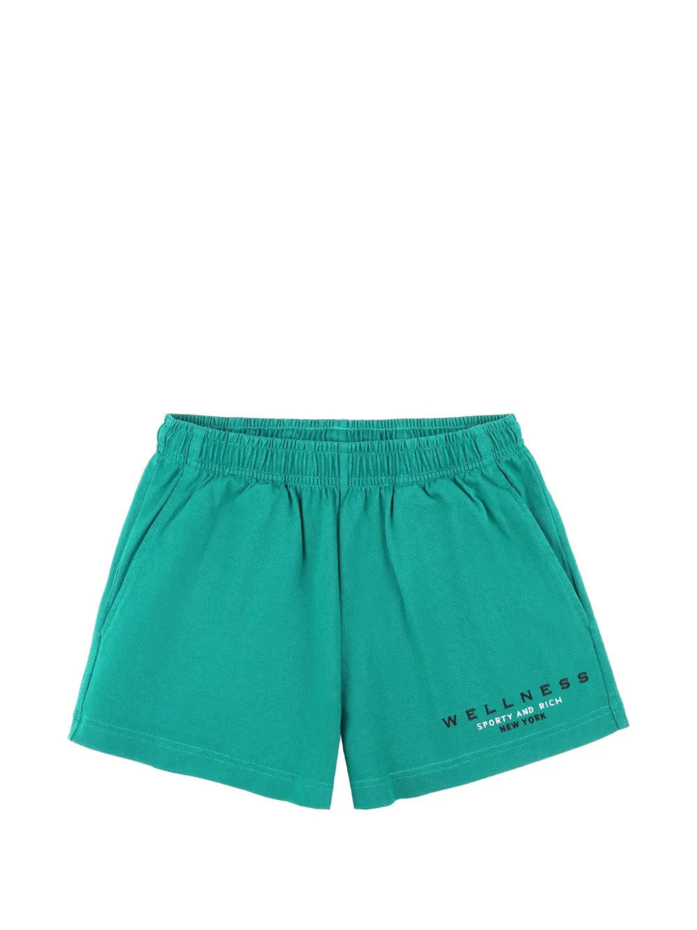 Sporty & Rich spellout-embroidered shorts - Verde
