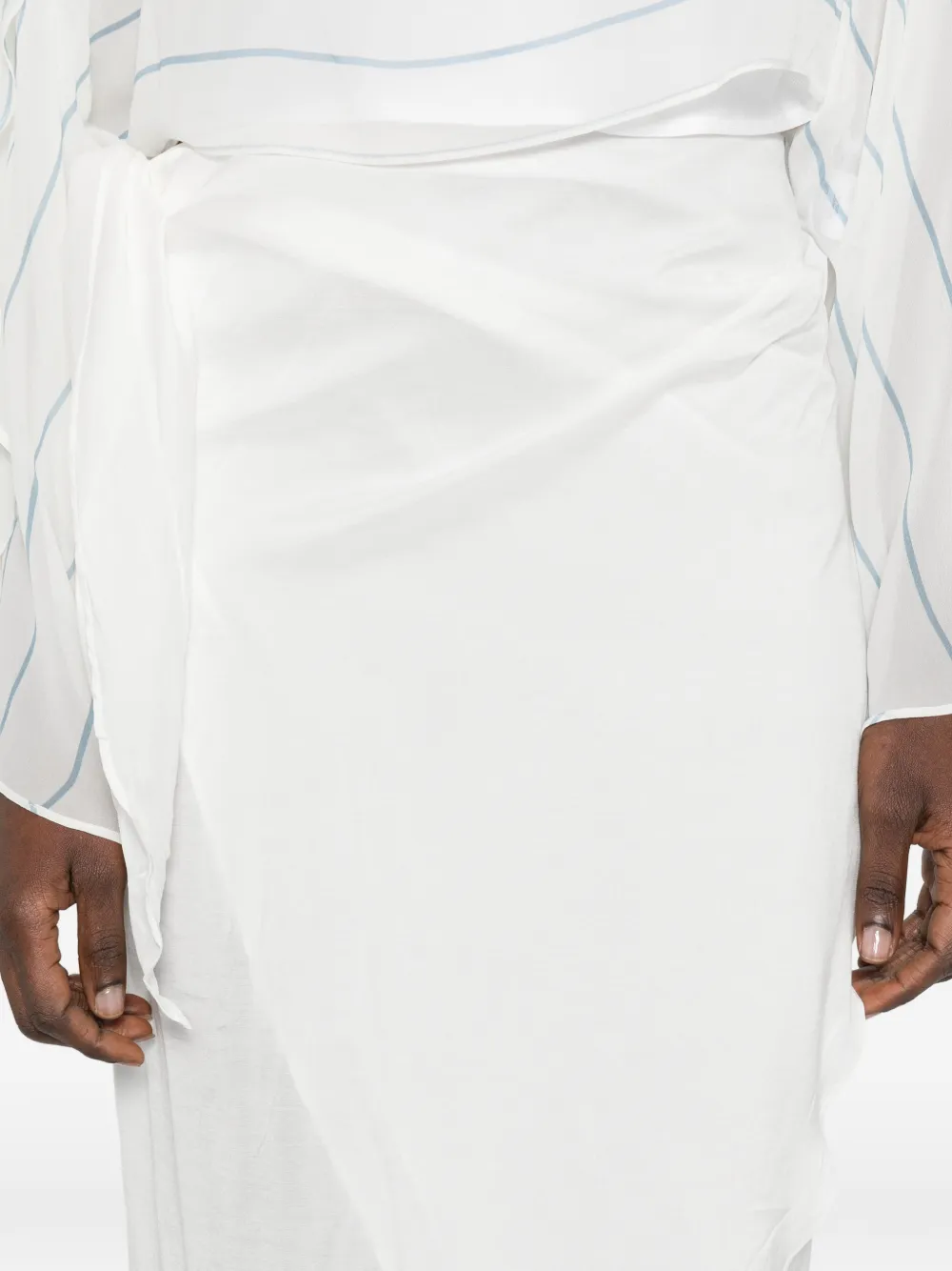 BONDI BORN Midi-rok met ruches Wit