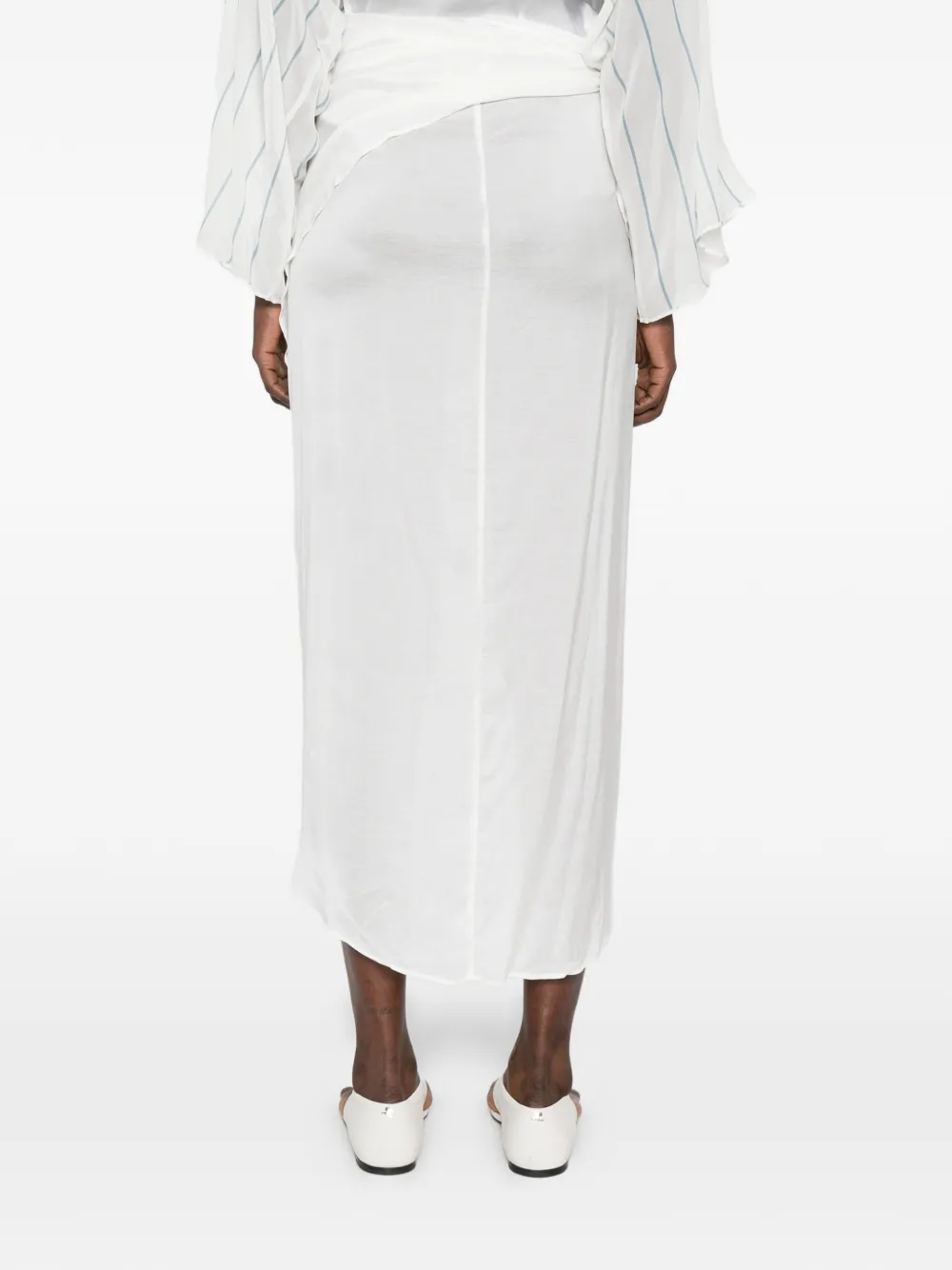 BONDI BORN Midi-rok met ruches Wit