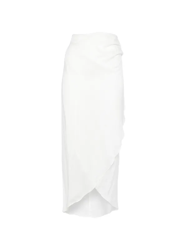 Bondi Born Ruffled Midi Skirt in White