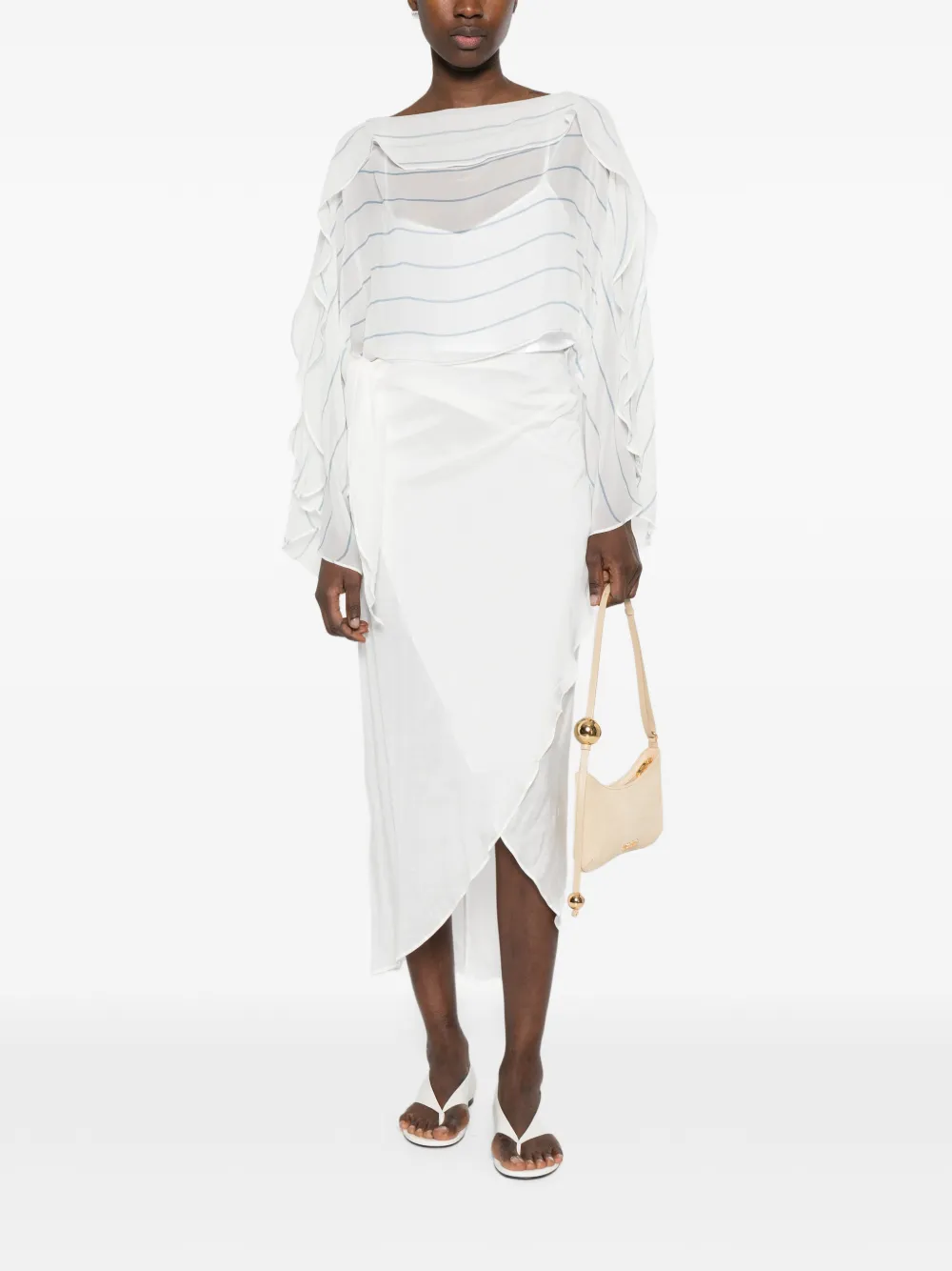  Bondi Born Ruffled Midi Skirt - White 