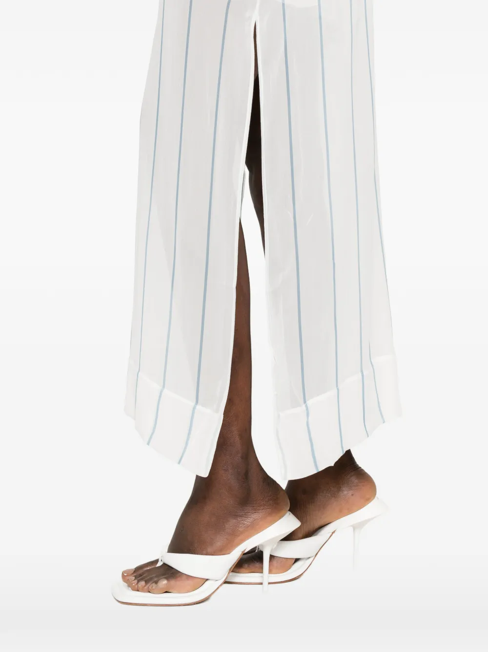 BONDI BORN Capri gestreepte maxi-jurk Wit