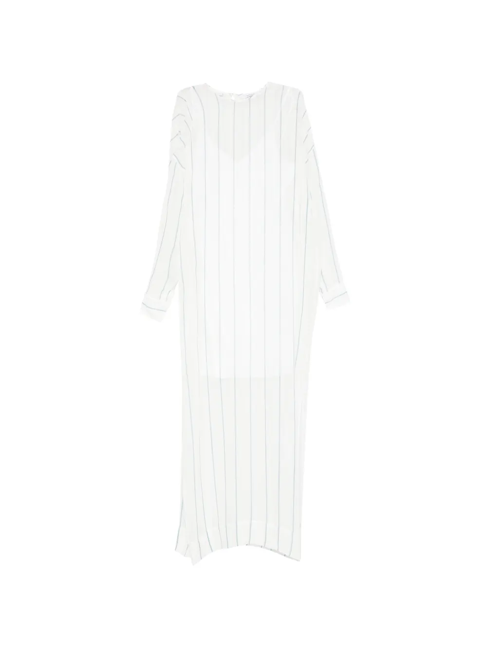 BONDI BORN Capri striped-pattern midi shift dress - Bianco