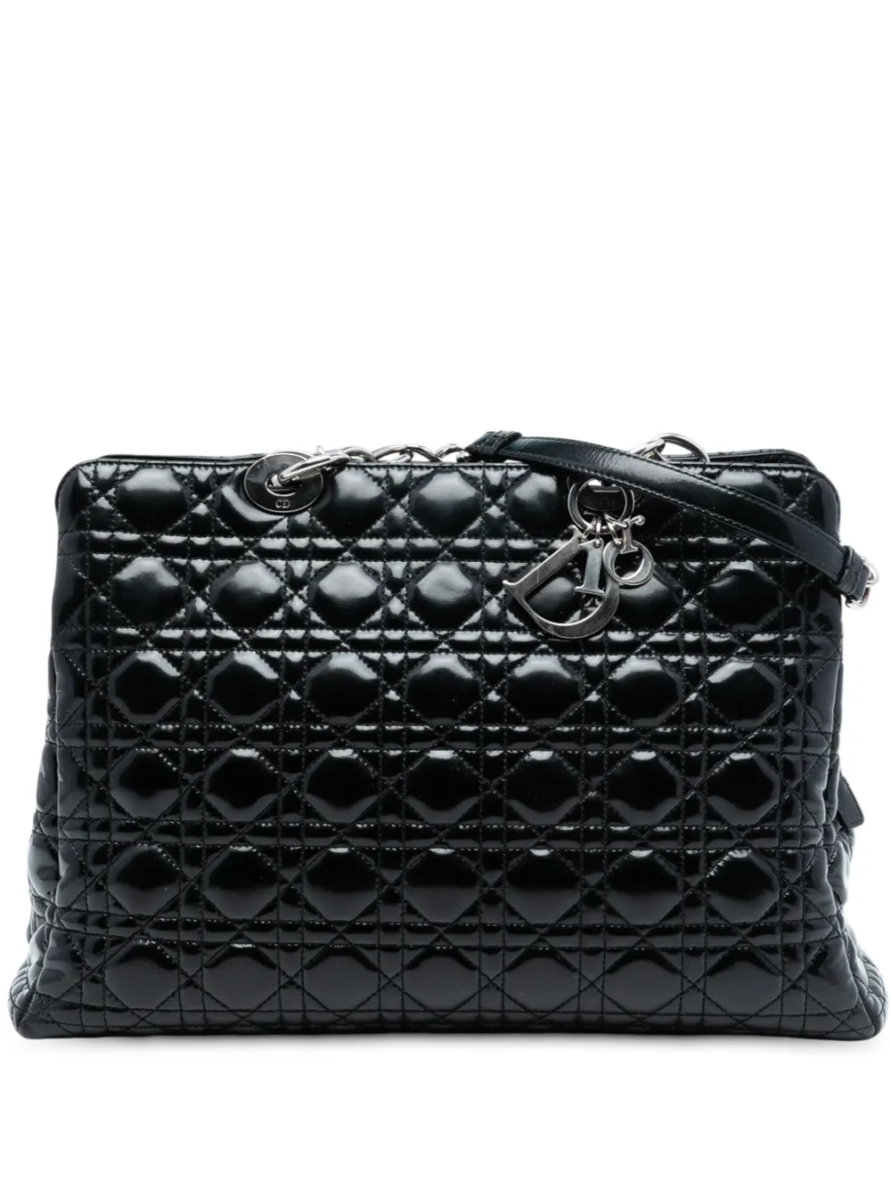 Christian Dior Pre-Owned Borsa tote Lady Dior Soft Shopping grande lucida con motivo Cannage 2013 - Nero