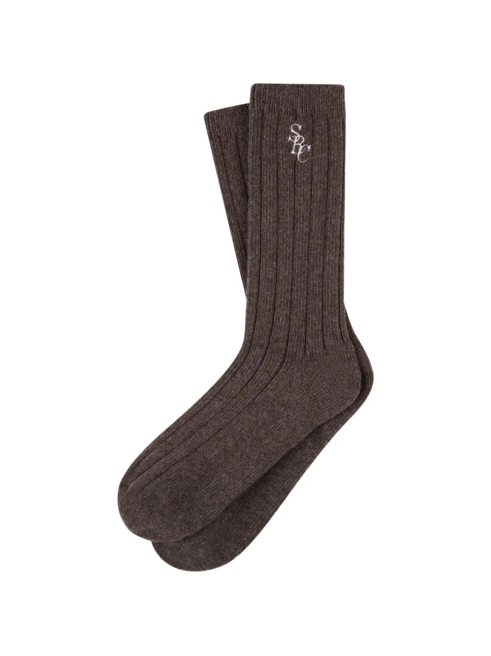 Sporty & Rich ribbed socks - Marrone