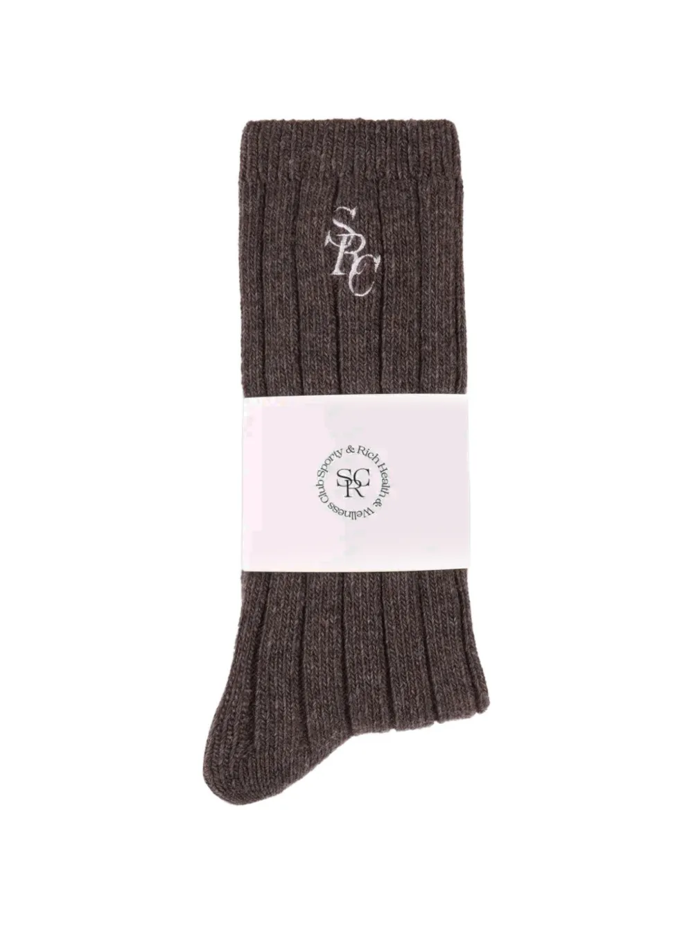 Sporty & Rich Geribbelde sokken Bruin