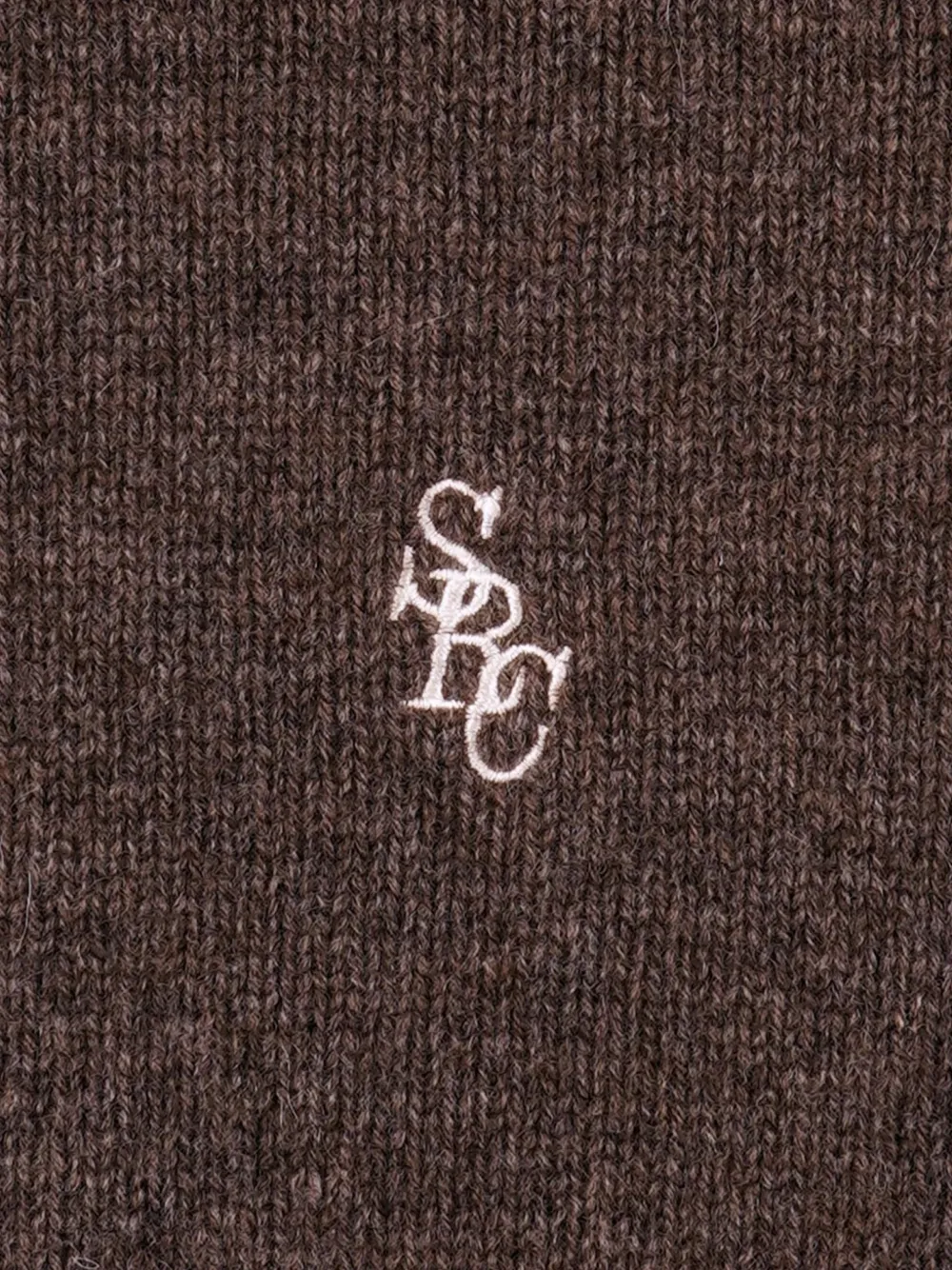 Sporty & Rich Trui met geborduurd logo en V-hals Bruin