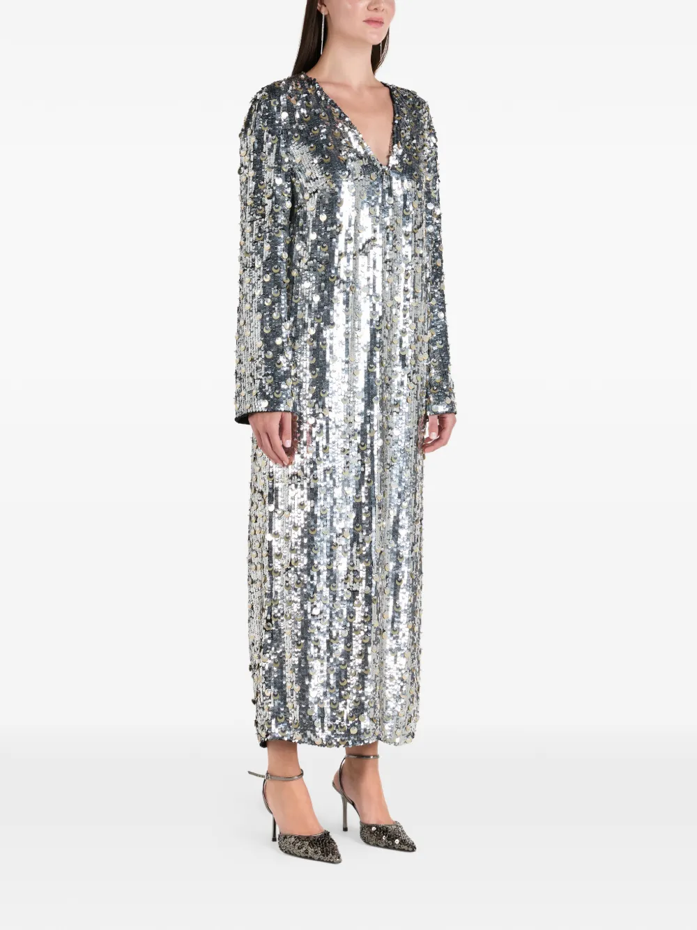 ILTA Blaise sequin V-neck maxi dress