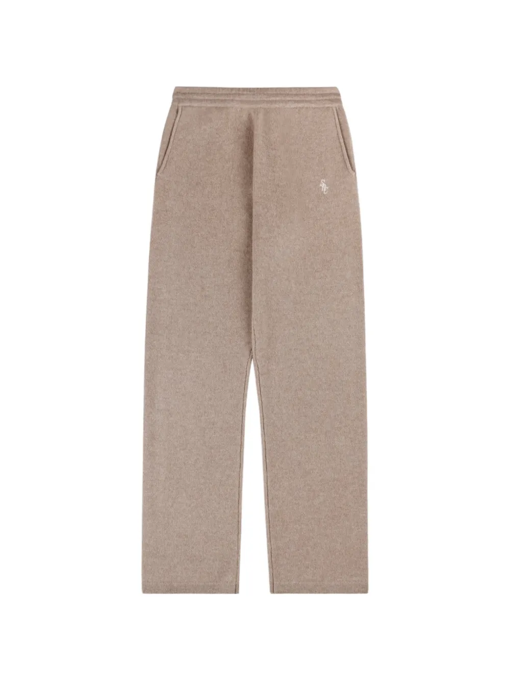 Sporty & Rich embroidered-logo knitted trousers - Toni neutri