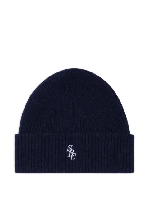 Sporty & Rich embroidered-logo beanie hat
