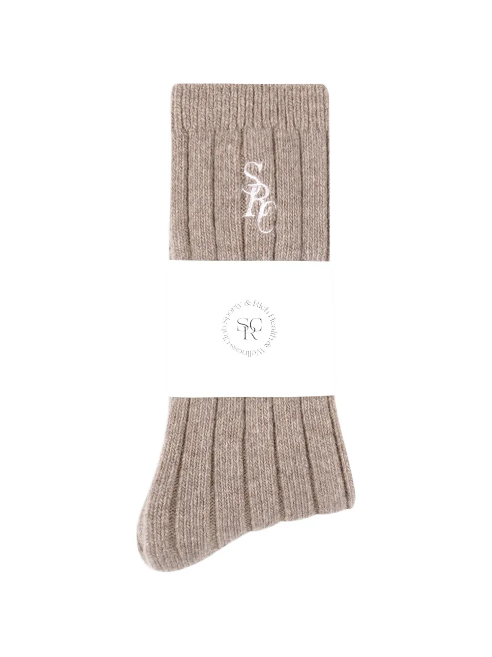 Sporty & Rich Geribbelde sokken Beige