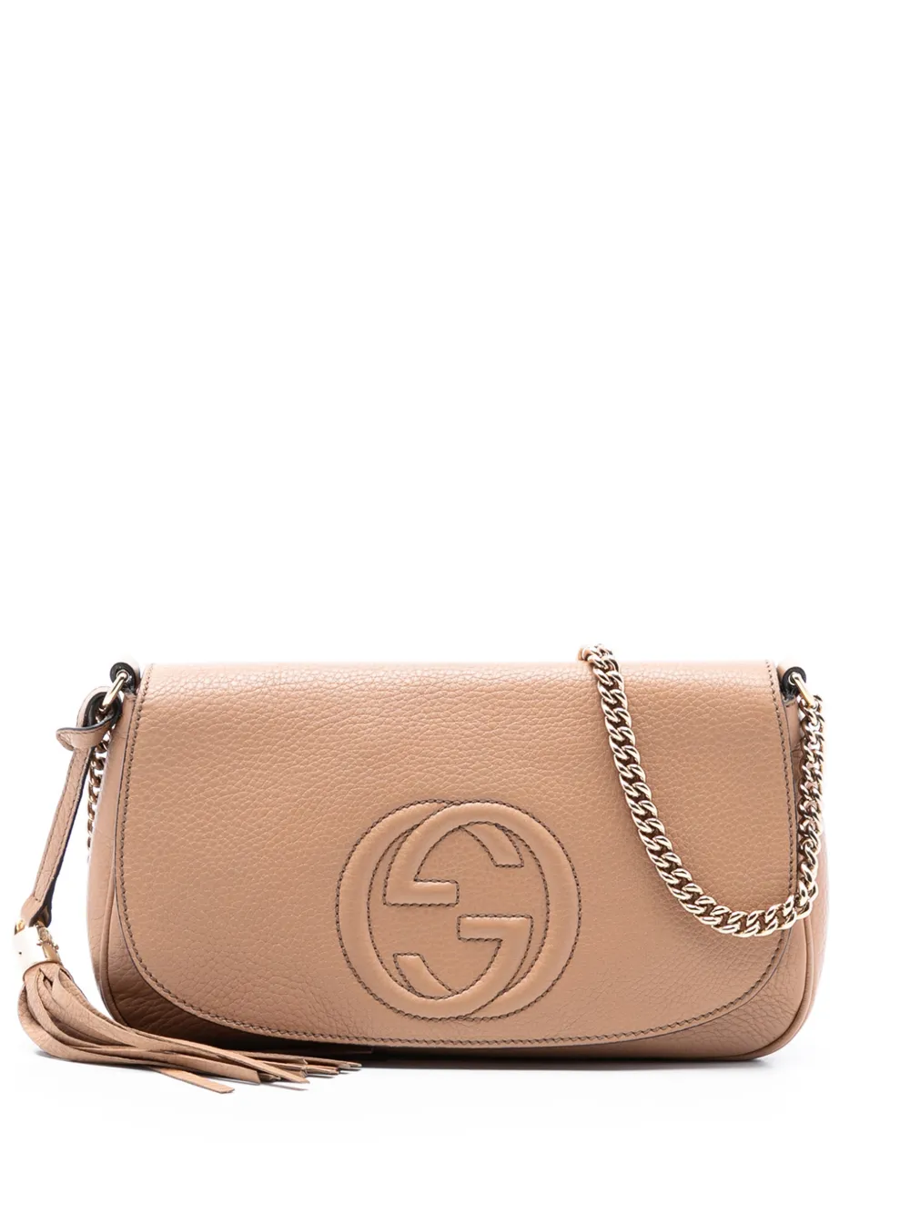 Gucci Pre-Owned 2016-2026 Medium Leather Soho Chain Flap crossbody bag - Marrone