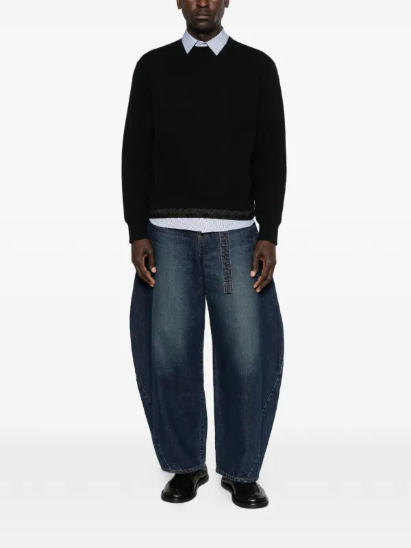 Sacai Drawstring Hem Sweatshirt | Black | FARFETCH RO