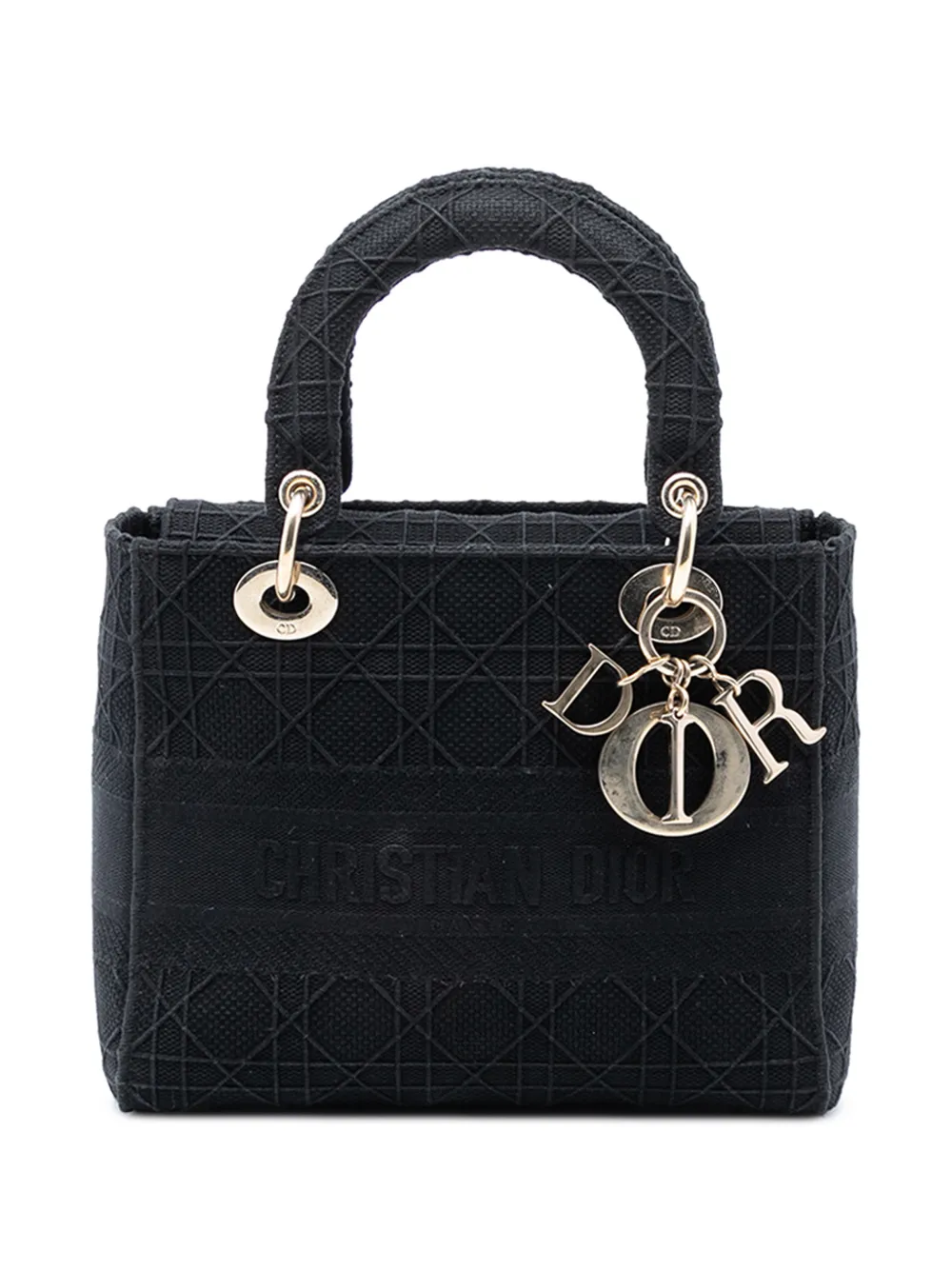 Christian Dior Pre-Owned 2019 Medium Canvas Cannage Lady D Lite satchel - Schwarz