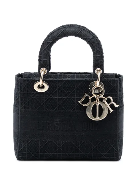 Christian Dior Pre-Owned 2019 Medium Canvas Cannage Lady D Lite satchel