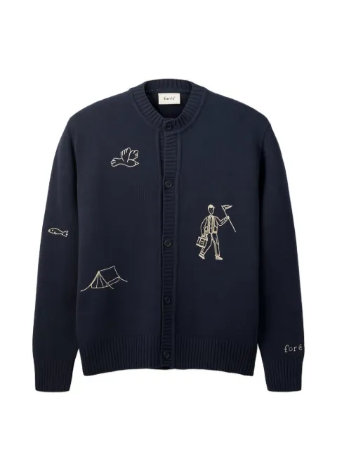 Foret bird-embroidery cardigan