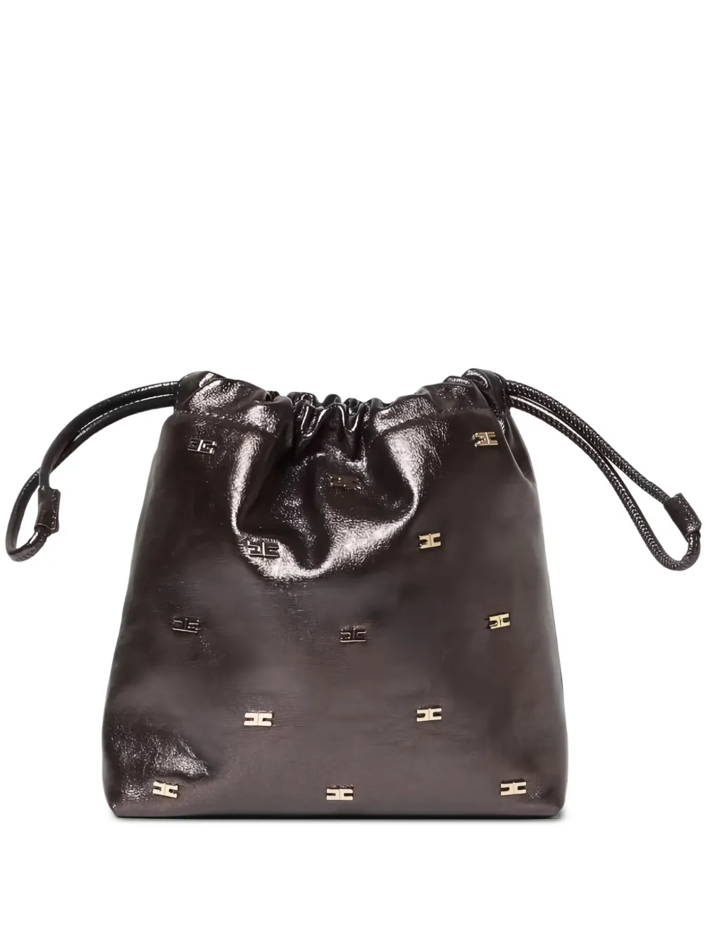 Elisabetta Franchi La Mia Bambina logo detail drawstring crossbody bag - Nero