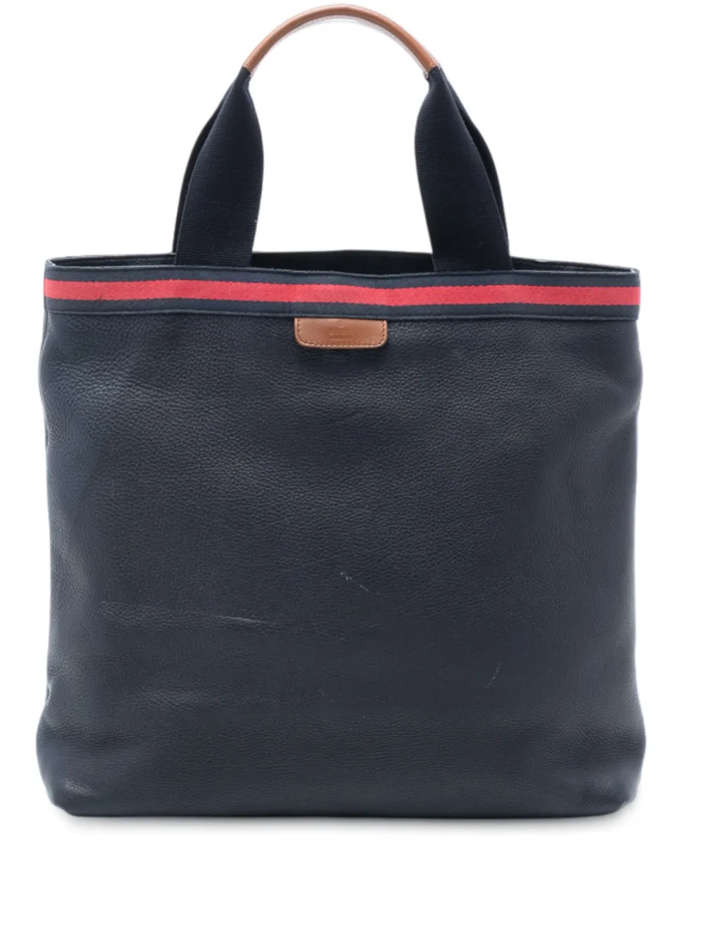 Gucci Pre-Owned Borsa tote in pelle con decorazione Web 2016-2026 - Blu