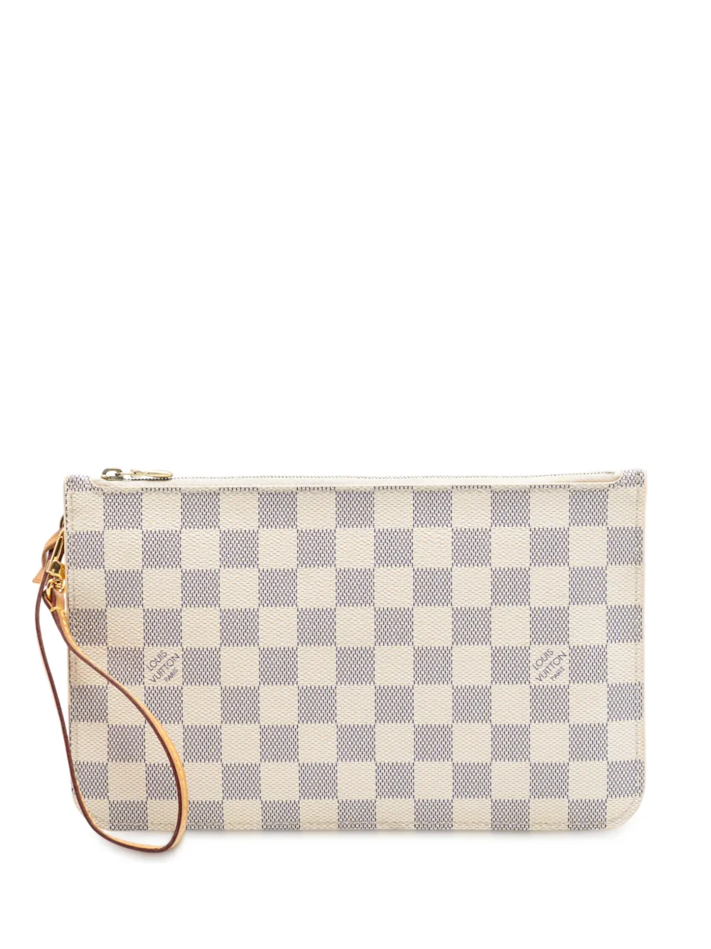 Louis Vuitton Pre-Owned Pouch Neverfull MM in tela Damier Azur 2014 - Bianco