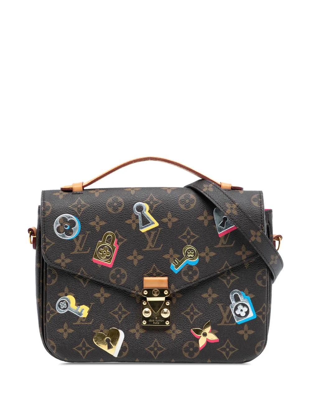 Louis Vuitton Pre-Owned Borsa a tracolla Love Lock Pochette Metis con monogramma 2019 - Marrone