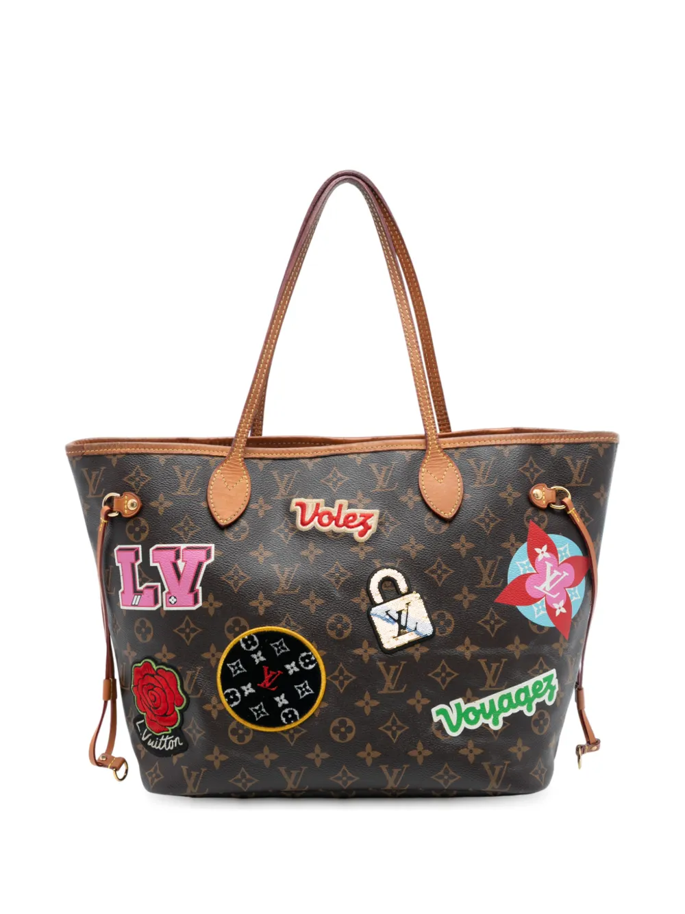 Louis Vuitton Pre-Owned 2018 Monogram Patches Neverfull MM tote bag - Marrone