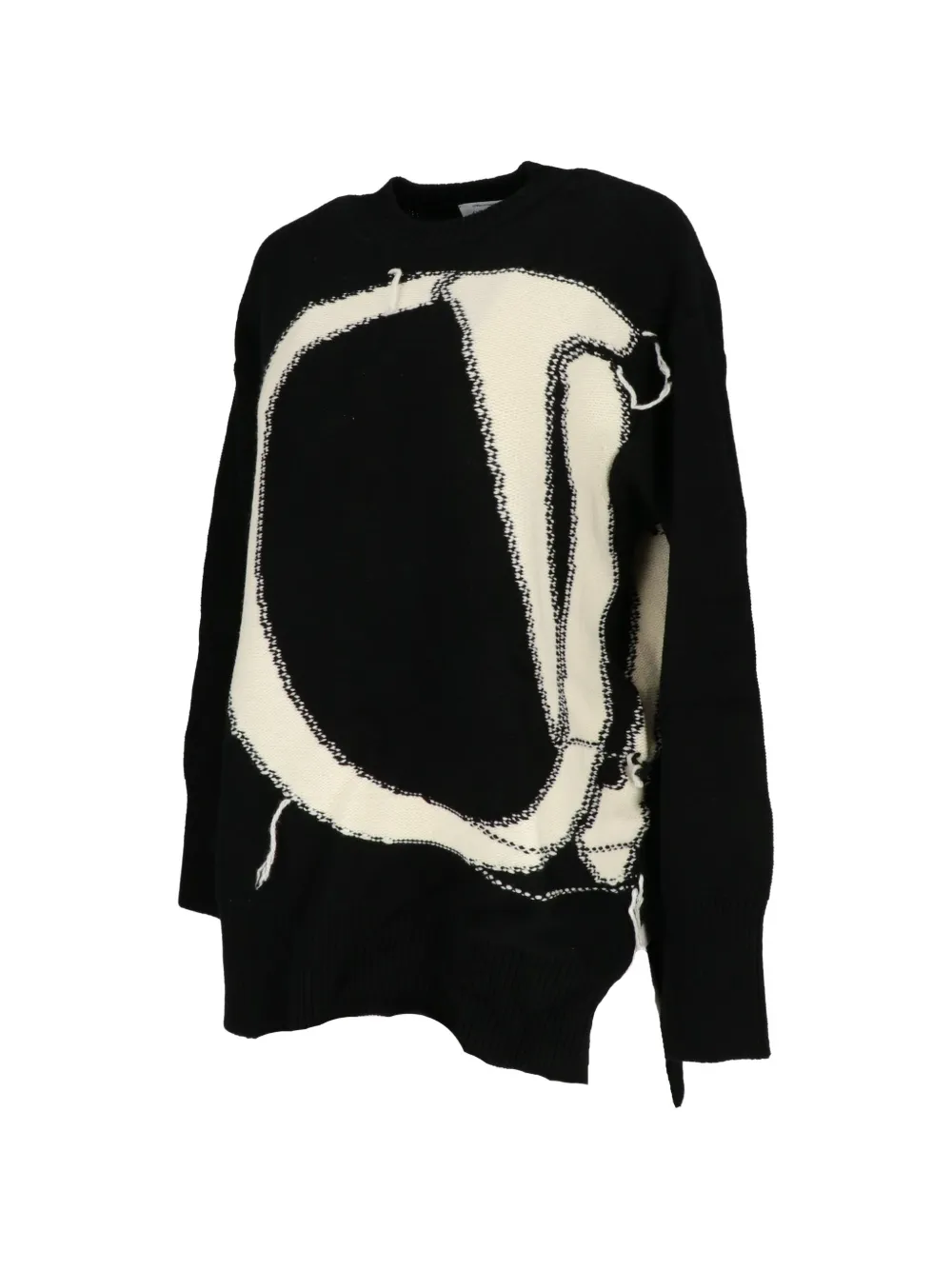 Off-White Sweater met ronde hals en grafische print Zwart