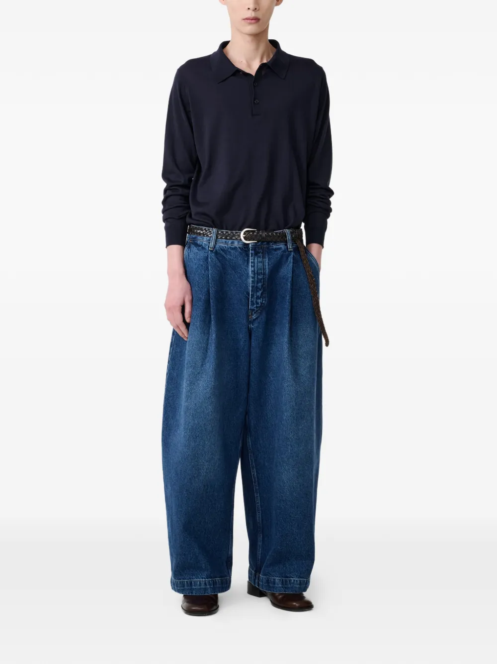 Studio Nicholson Pilote poloshirt met lange mouwen Blauw