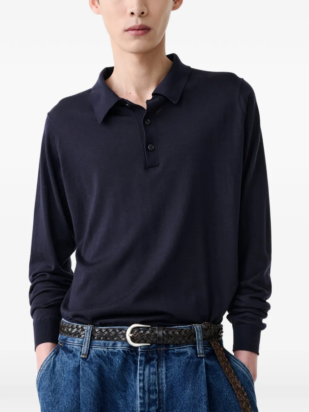 Studio Nicholson Pilote poloshirt met lange mouwen Blauw