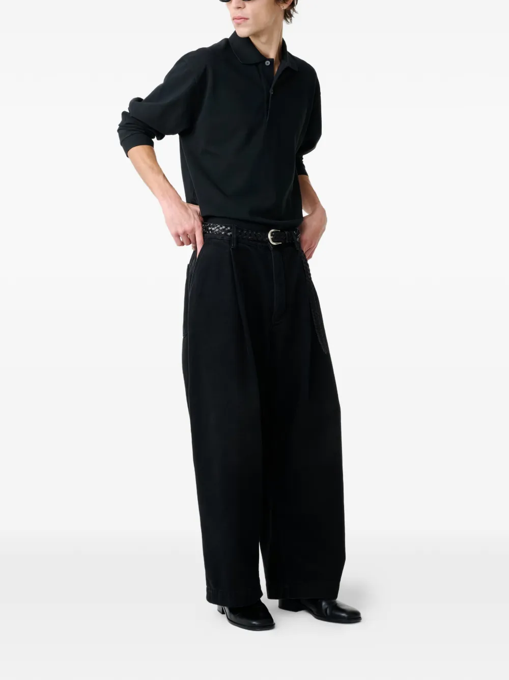  Studio Nicholson Ozero Polo Shirt - Black 