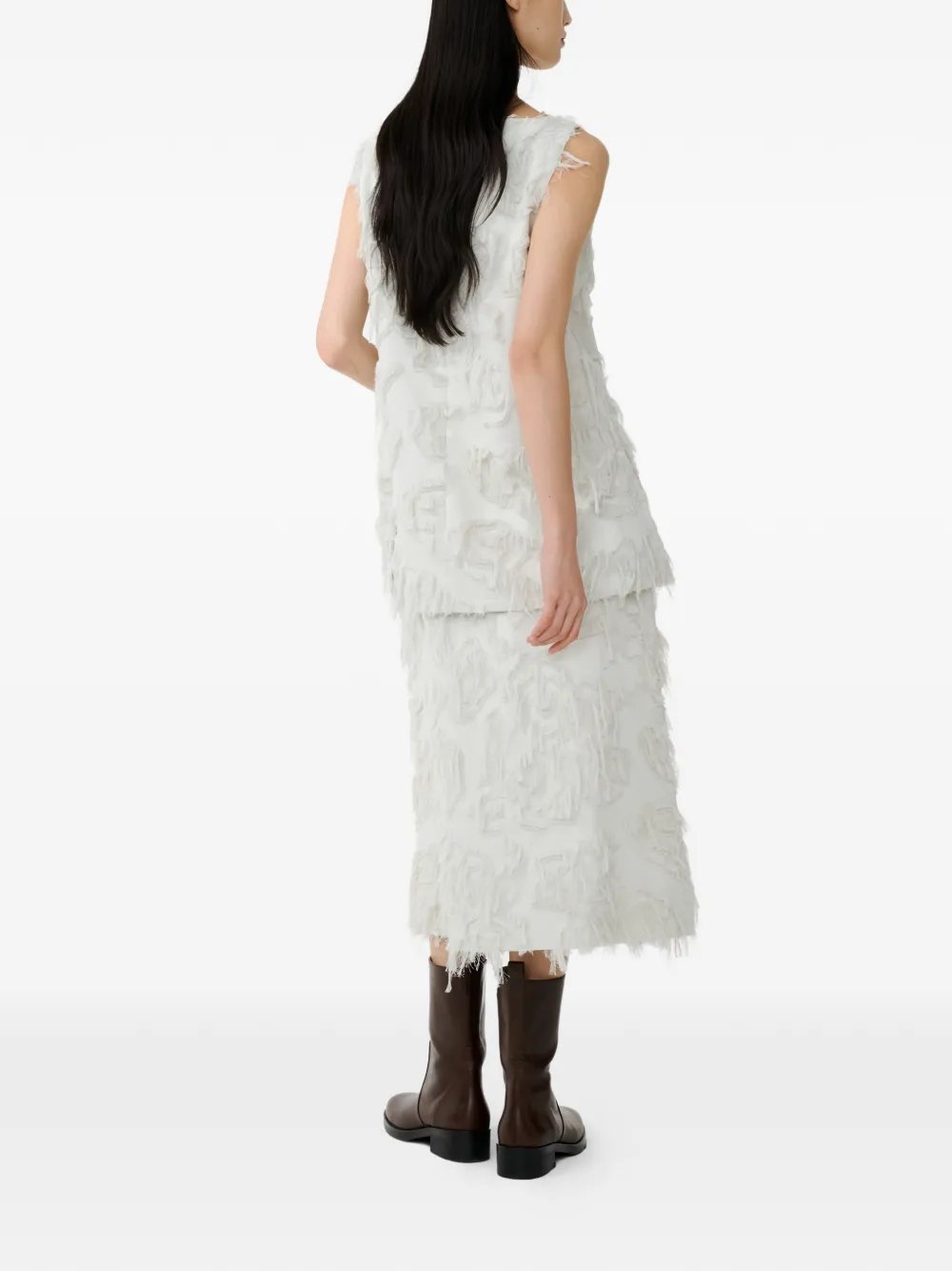 Studio Nicholson Roeper midi-rok Wit