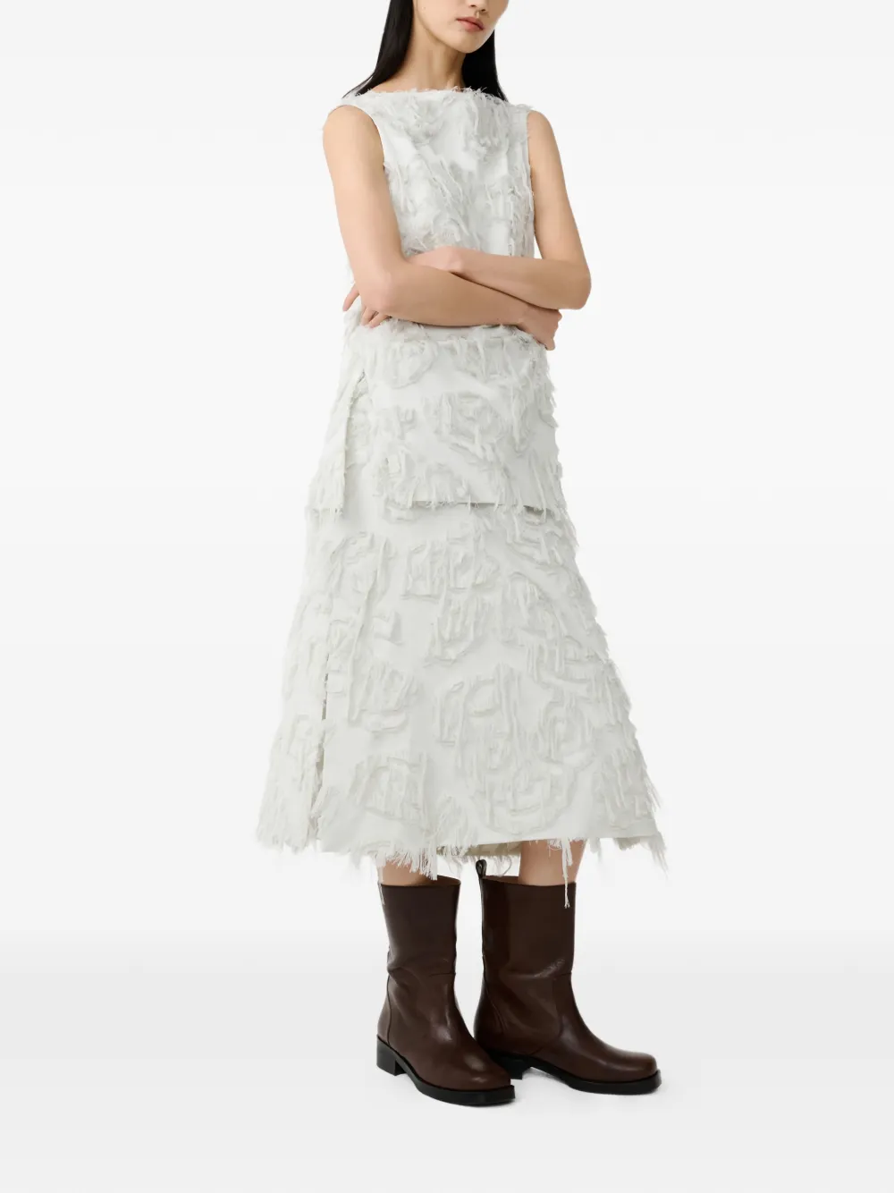  Studio Nicholson Roeper Midi Skirt - White 