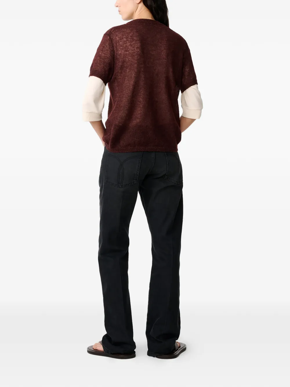  Studio Nicholson Seren Ribbed Top - Brown 