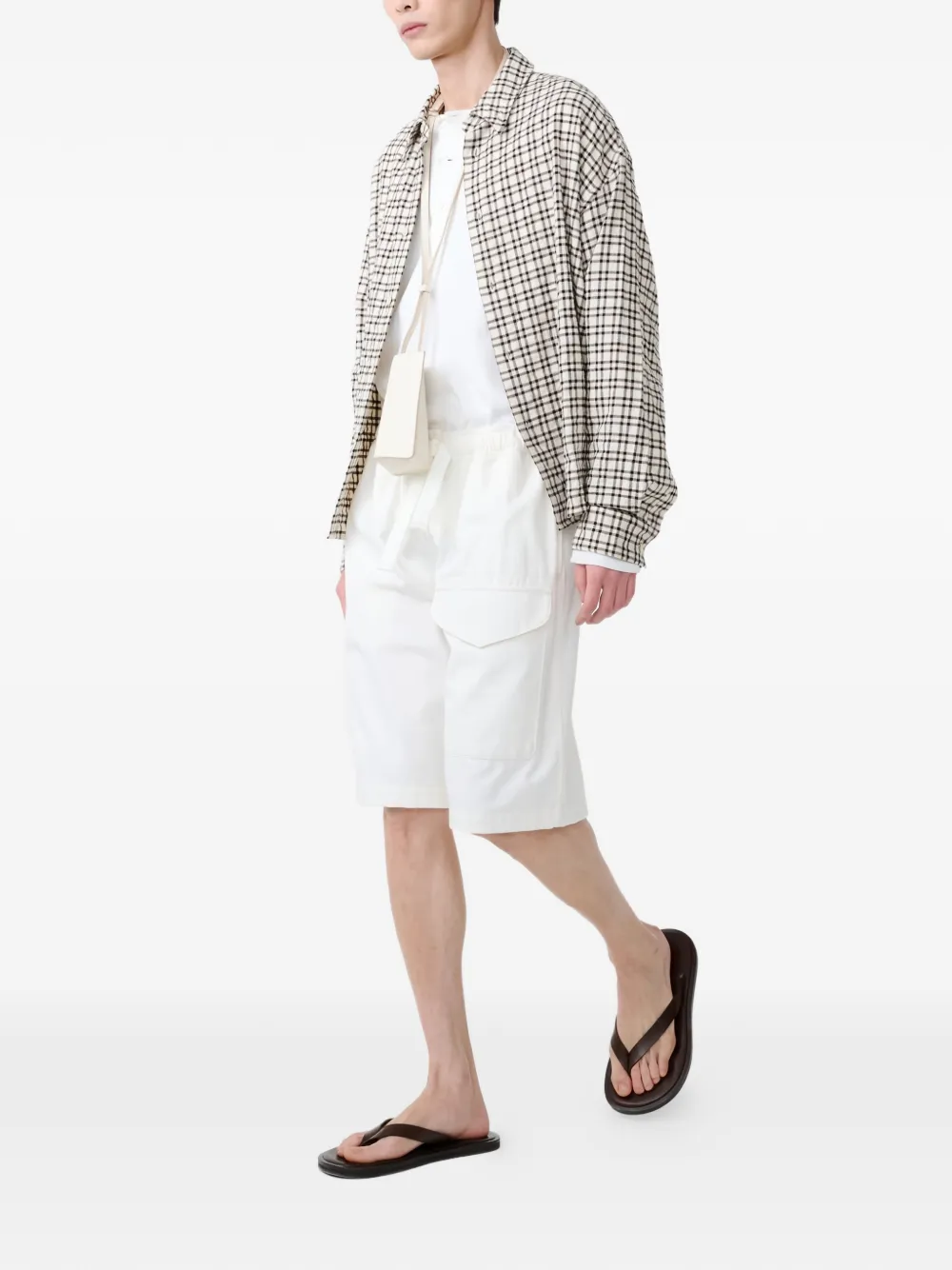  Studio Nicholson Ikaria Flap-pocket Drawstring Shorts - Neutrals 