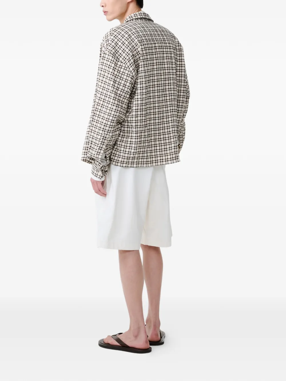 Studio Nicholson Ikaria shorts met klepzak en trekkoord Beige