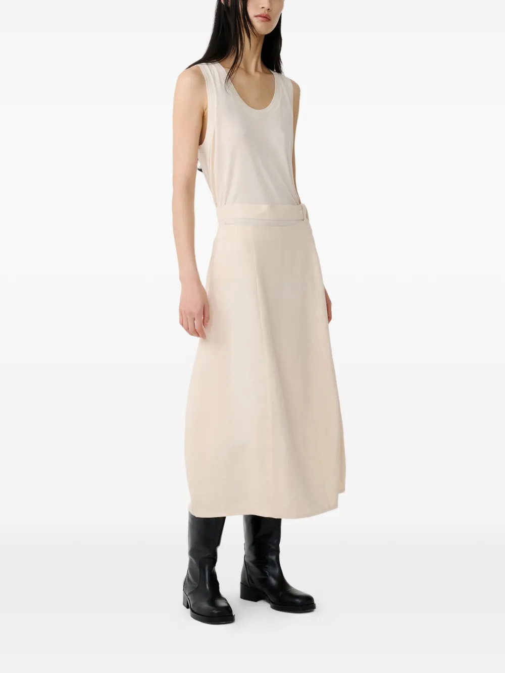 Studio Nicholson Orcha midi-rok met gestrikte taille Beige