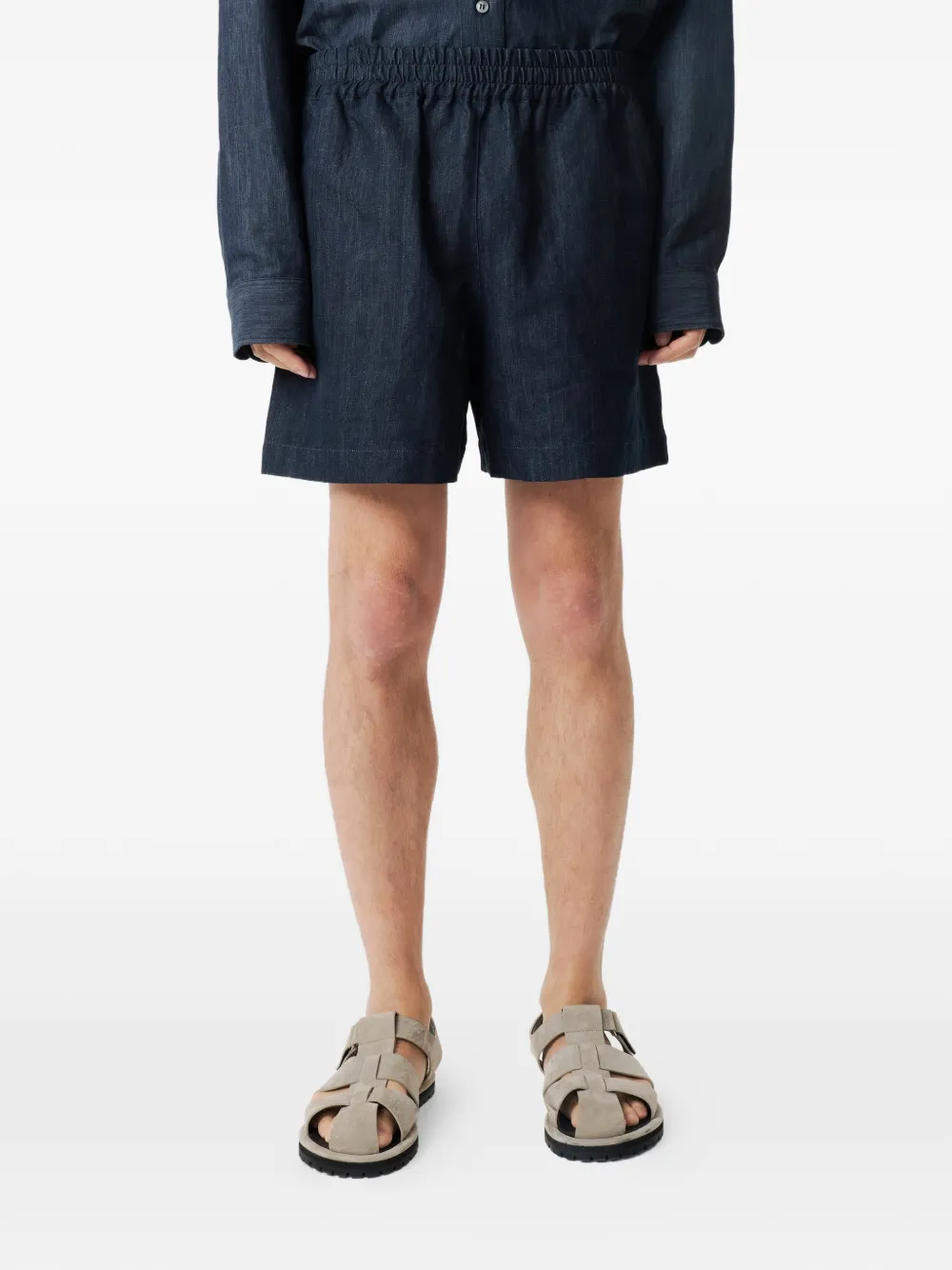Studio Nicholson Elio elastische shorts Blauw