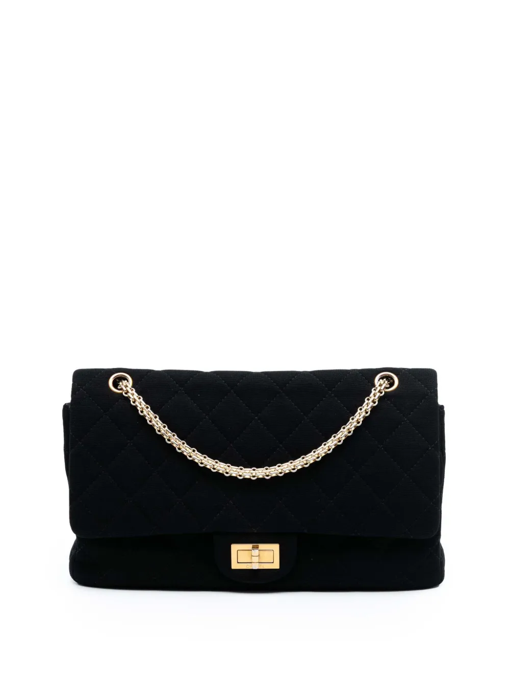 CHANEL Pre-Owned 2012-2013 Reissue 2.55 Quilted Jersey Double Flap 227 shoulder bag - Nero