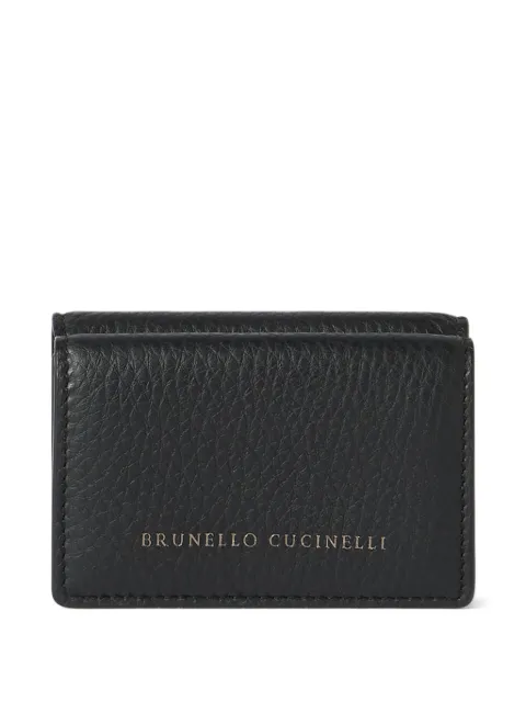 Brunello Cucinelli grained calfskin tri-fold wallet